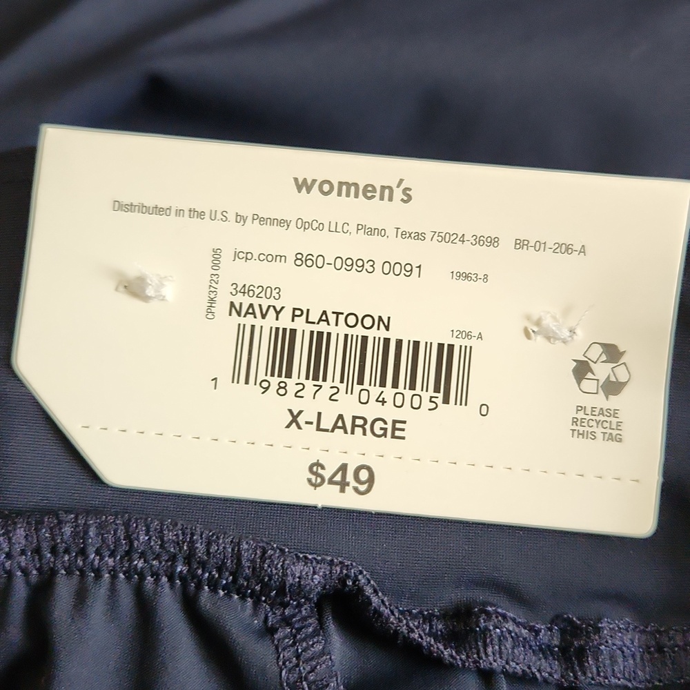 Stylus Womens Slim Navy Mid Rise Pull-On Pant - Picture 7 of 10